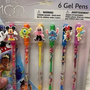 Disney Character Gel Pen Set — Pink, Orange, Yellow, Green, Blue, Purple